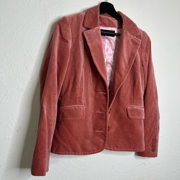 Juicy Couture Pink Velvet Button down Jacket Blazer - Picture 4 of 12